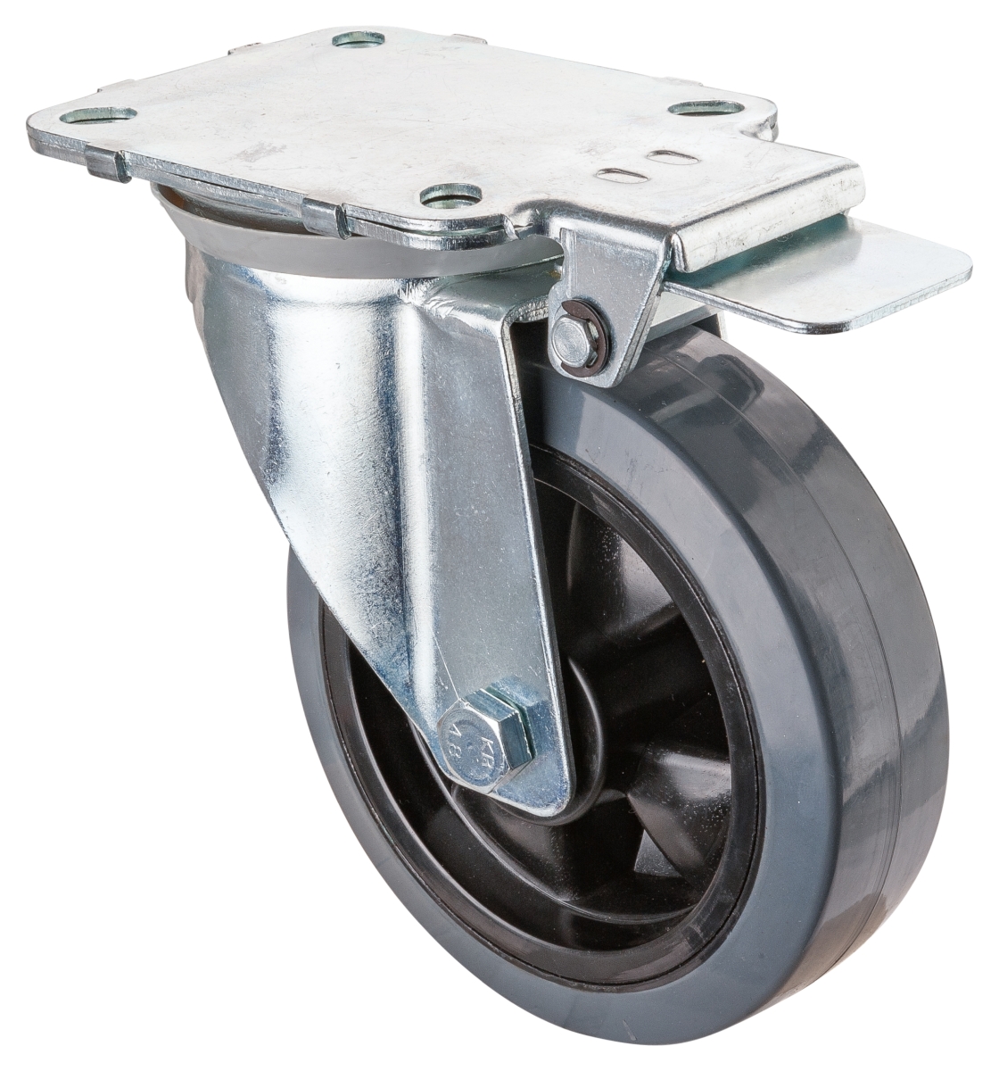 Roulette pivotante avec blocage central