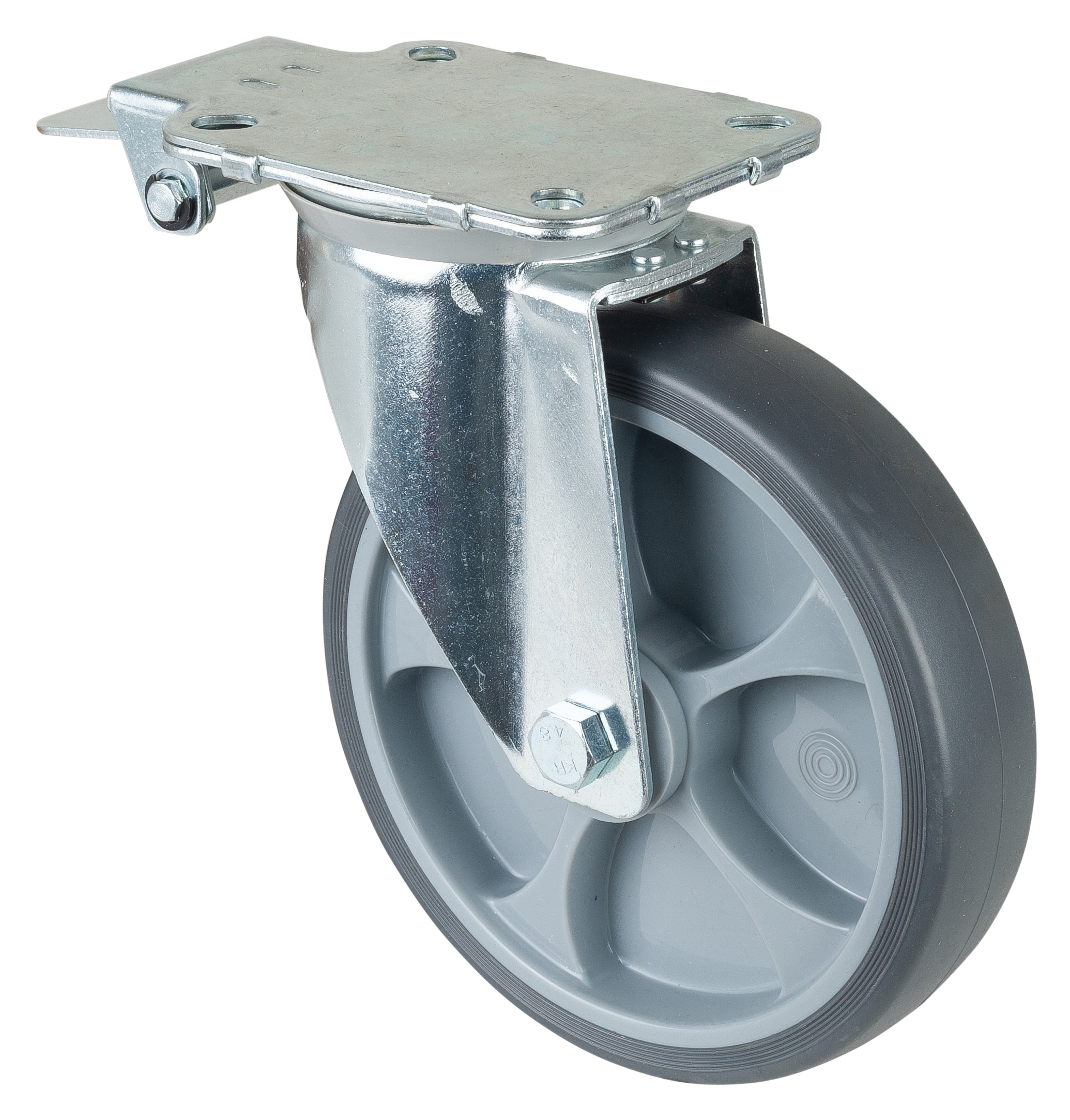 Roulette pivotante avec blocage central