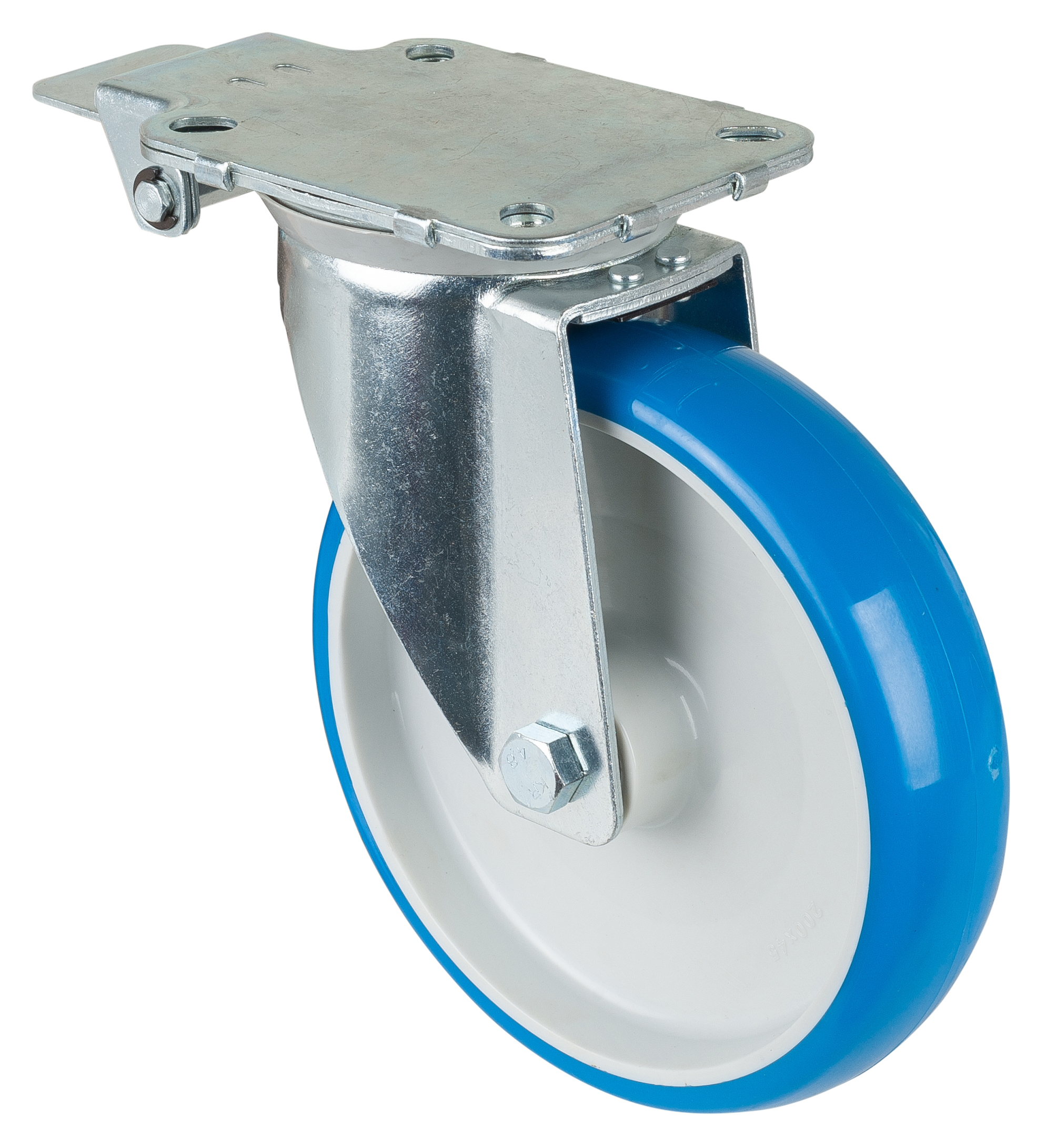 Roulette pivotante avec blocage central