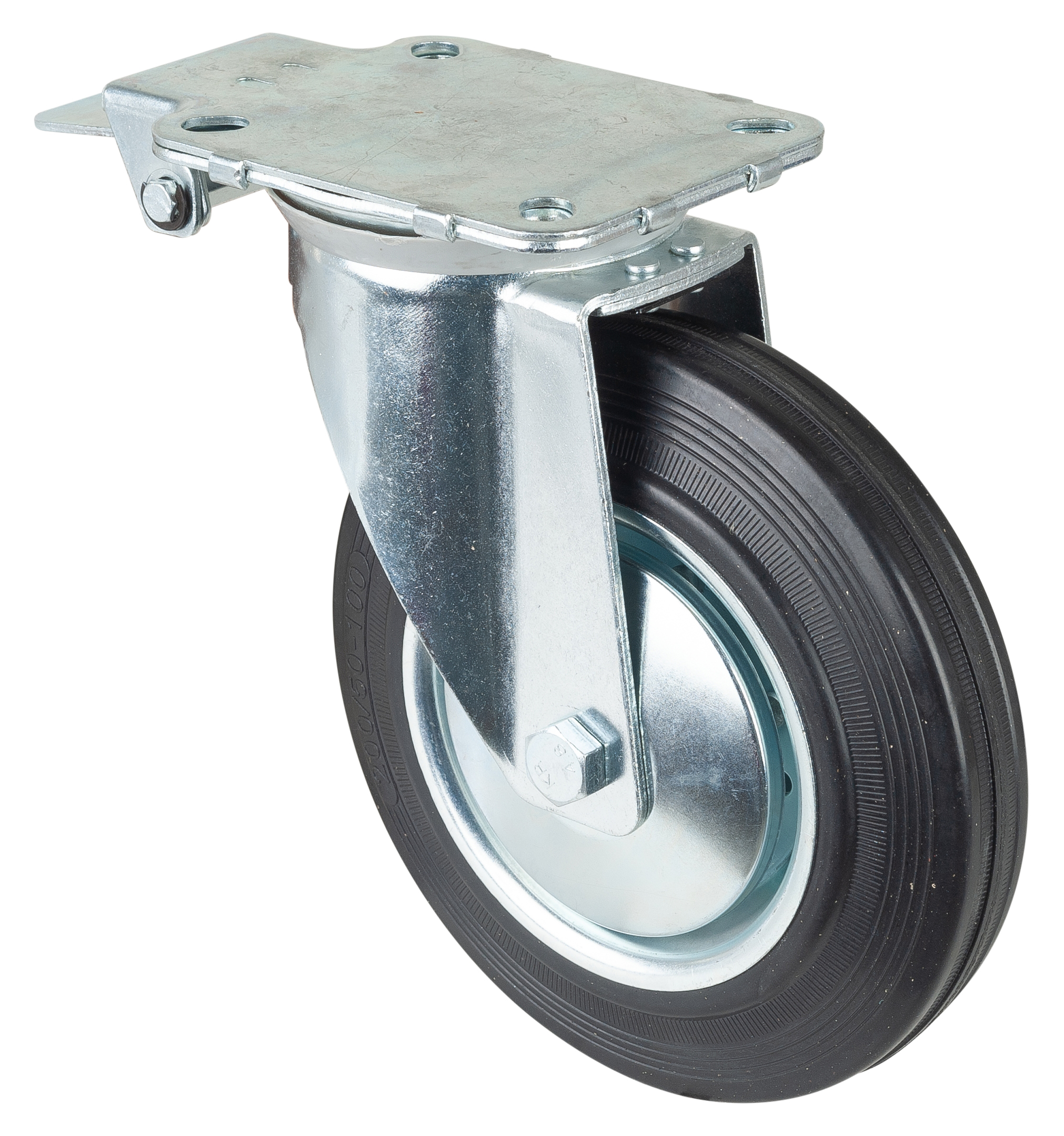 Roulette pivotante avec blocage central