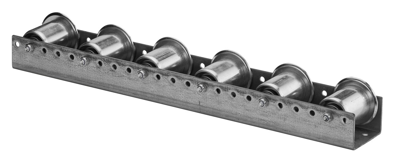 Rails à rouleaux à joue pour palettes