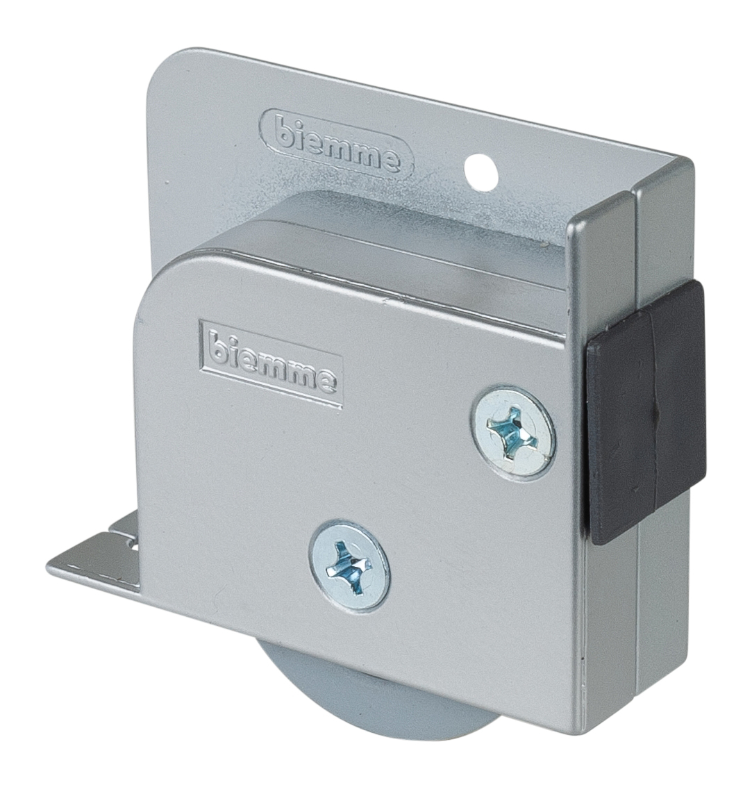 Roulette universelle pour porte et caisson, blocage à gauche