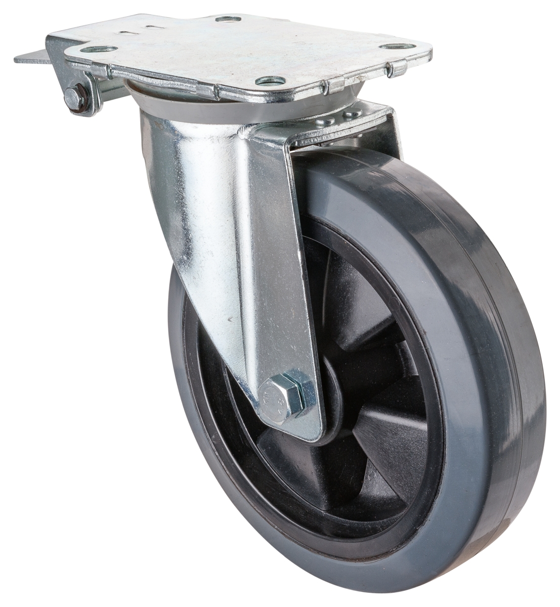 Roulette pivotante avec blocage central