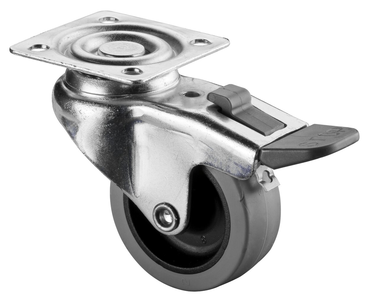 Roulette pivotante à frein