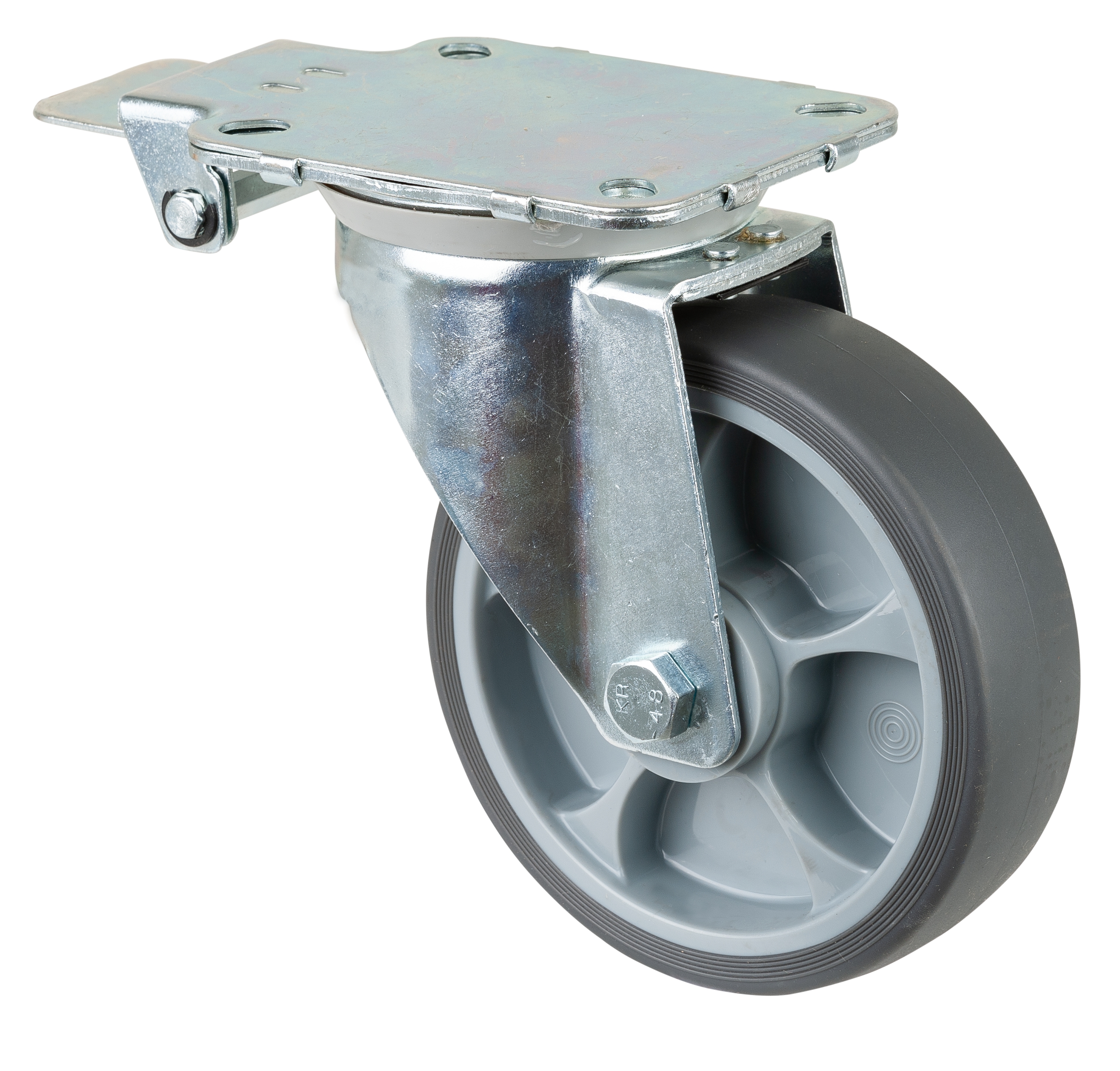 Roulette pivotante avec blocage central