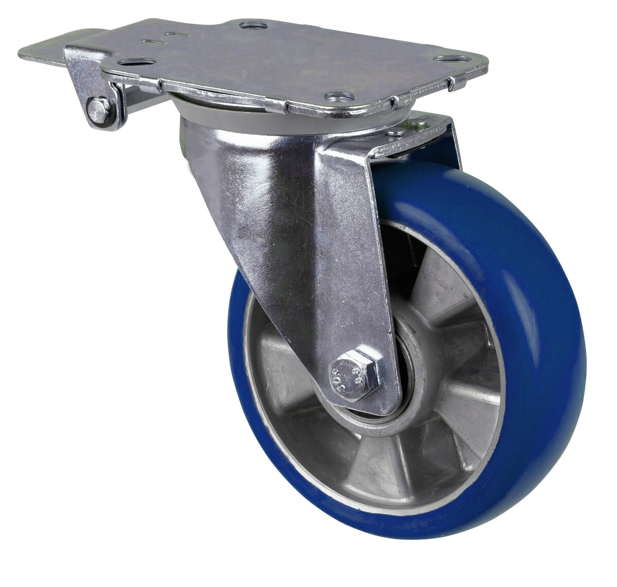 Roulette pivotante avec blocage central