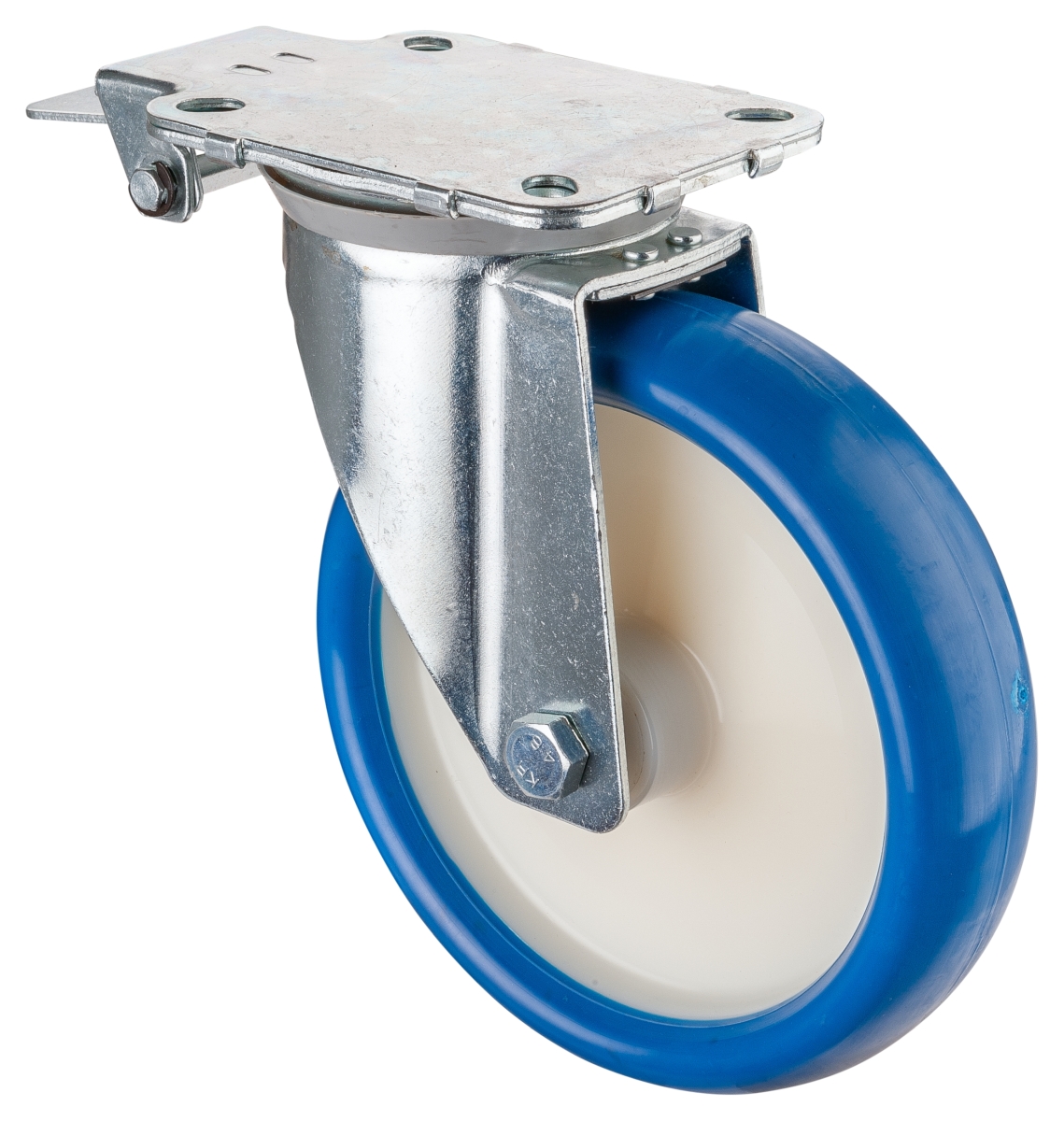 Roulette pivotante avec blocage central