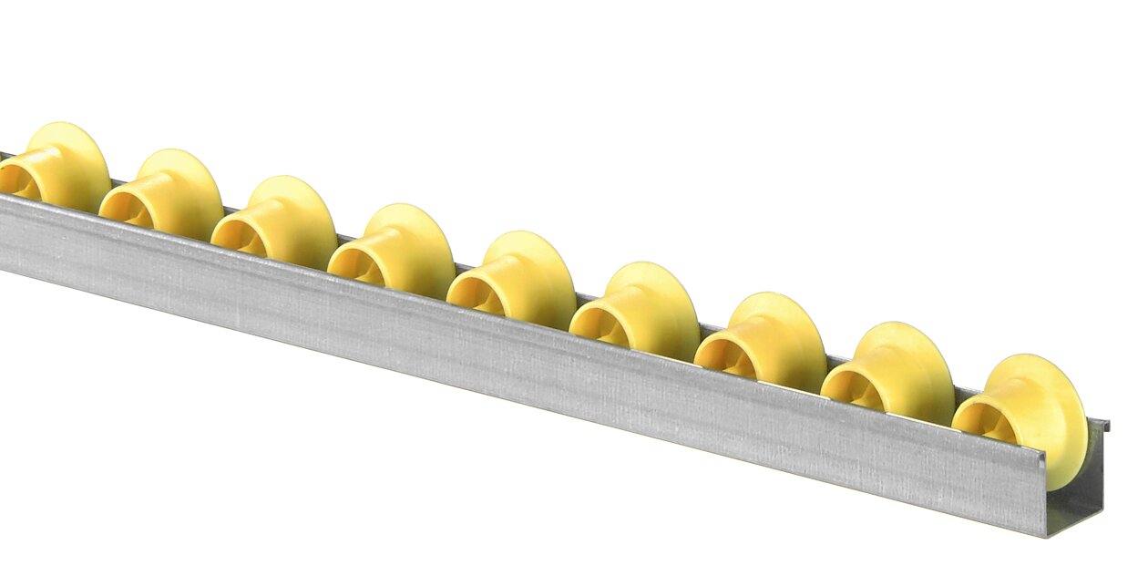 Rails à galets avec joue, diamètre 28/41mm